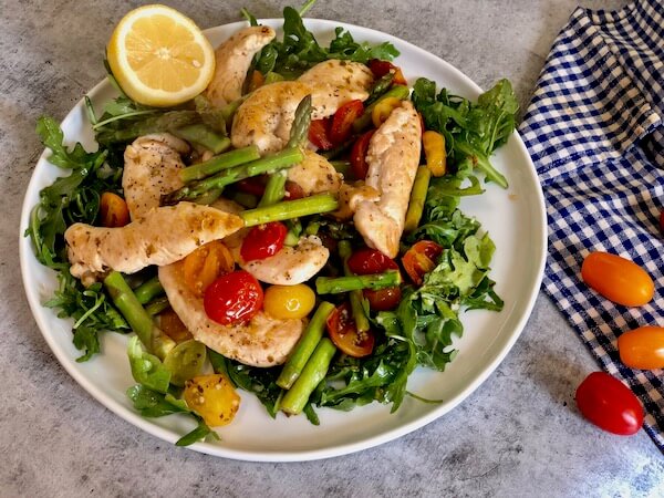 Terra's Kitchen - Chicken with Asparagus & Warm Tomato Salad