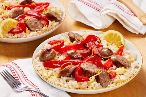 sausage and pepper baked orzotto