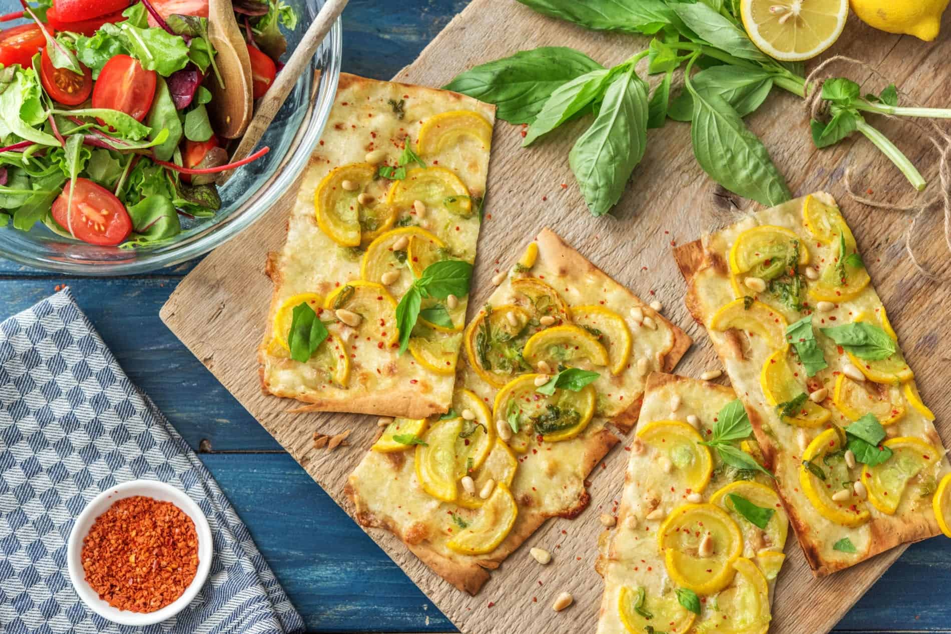 Hello Fresh - yellow squash flatbread