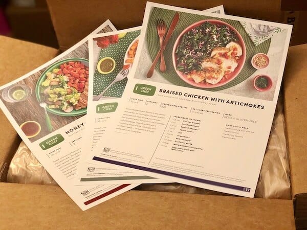 green chef recipe cards