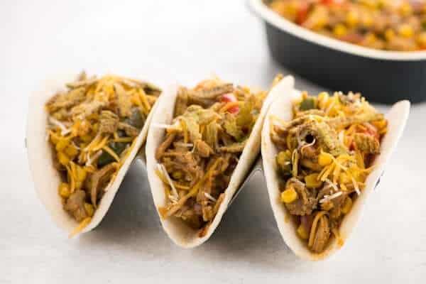 BBQ Pulled Pork Tacos with Cheddar Jack