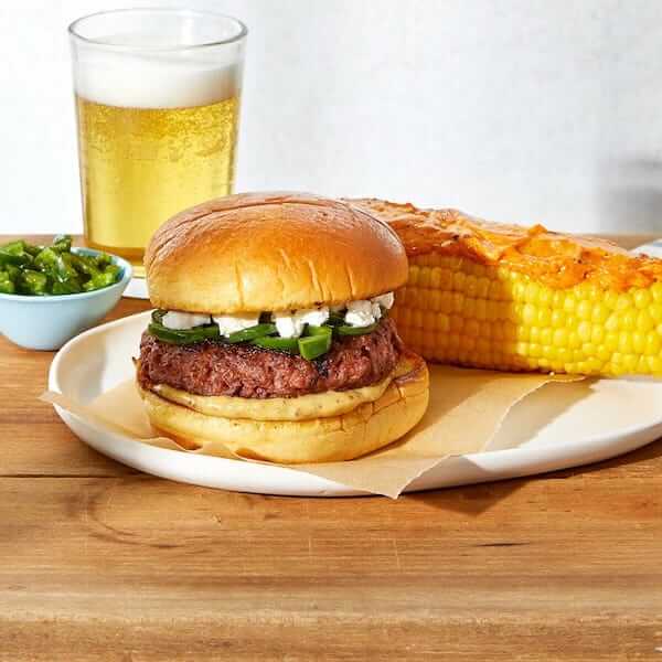 Jalapeno and Goat Cheese Beyond Burger blue apron